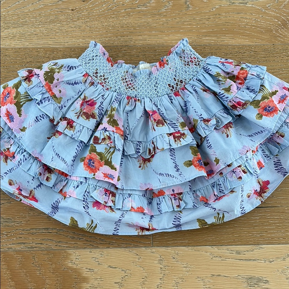 LoveShackFancy Blue Floral Skirt 5/6